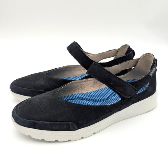 Mephisto Marsia Mary Jane Flat Shoes Women's Black/White Sz US10.5 Fits Like 9.5 - Picture 1 of 11